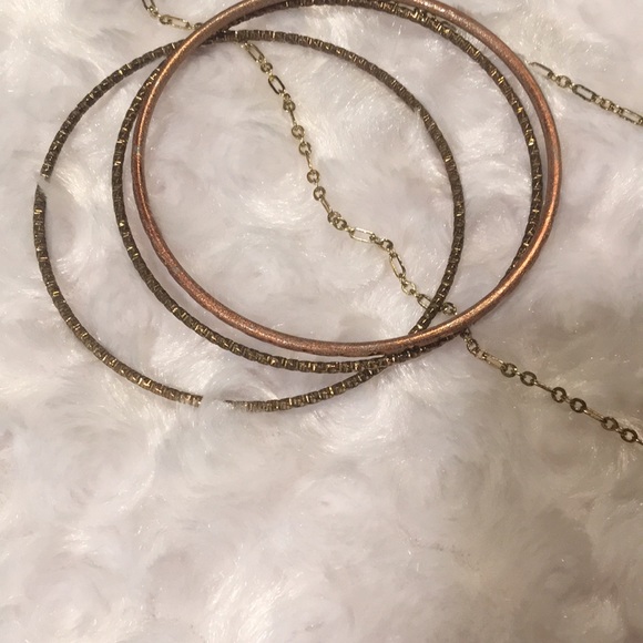 Vintage HANDMADE Turquoise bead NECKLACE and 3 METAL BANGLE BRACELETS - Picture 6 of 12